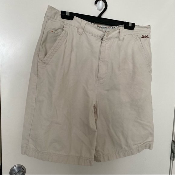 Vintage 90s Quicksilver edition off white denim shorts size 36 - Picture 5 of 15